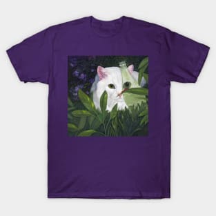 White Cat and Ladybugs T-Shirt